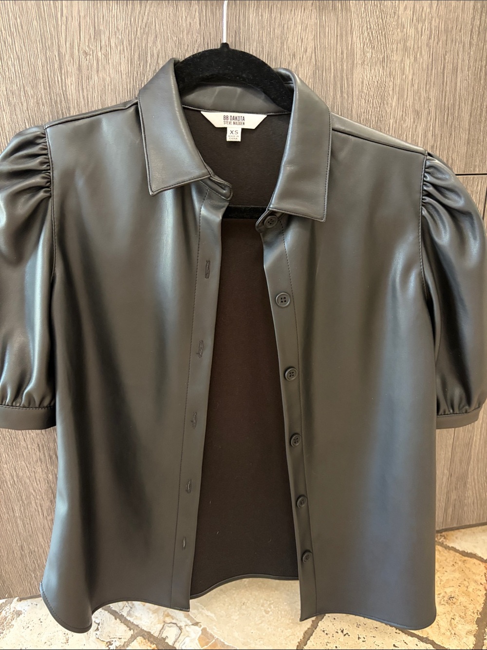 Black pleather shirt